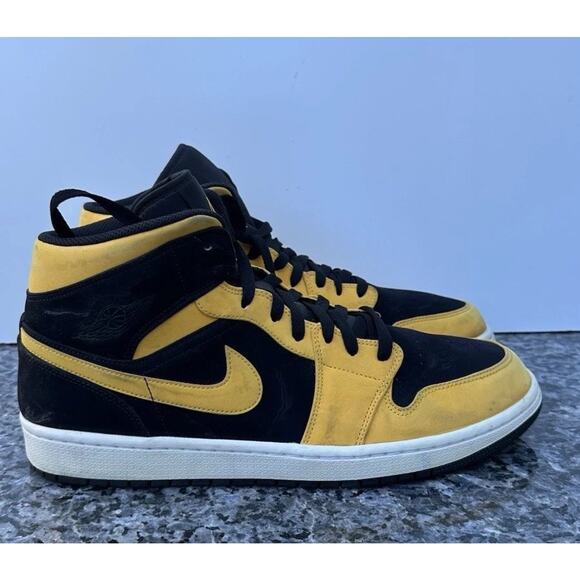 Nike Air Jordan 1 Mid Reverse New Love size 13 554724-071 OG I Black Yellow main image 4